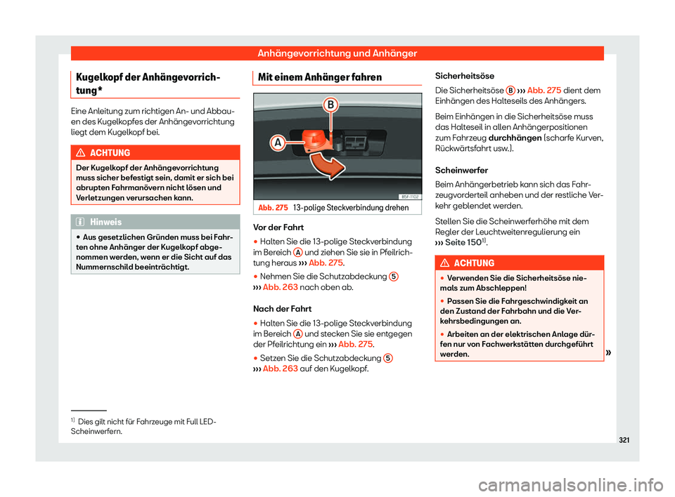 Seat Arona 2018  Betriebsanleitung (in German) Anh