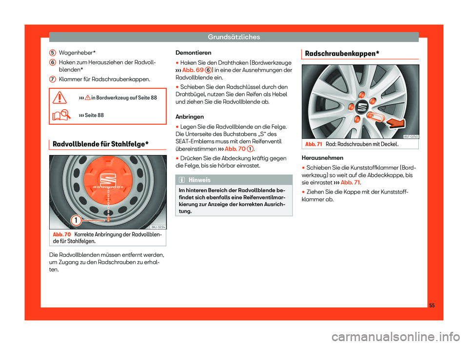 Seat Arona 2018  Betriebsanleitung (in German) Grunds