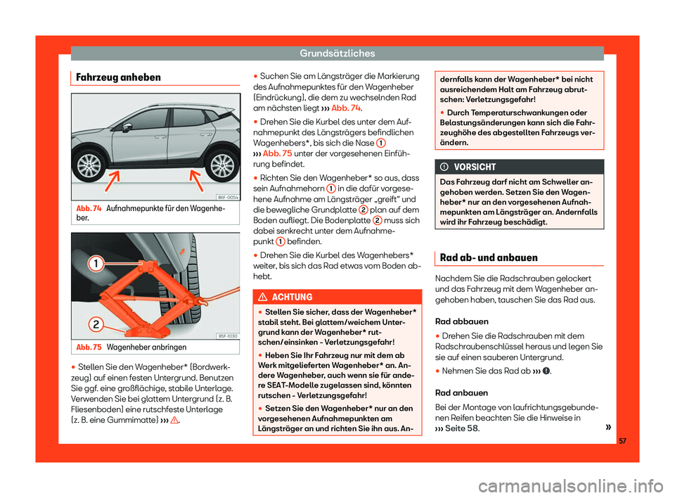 Seat Arona 2018  Betriebsanleitung (in German) Grunds
