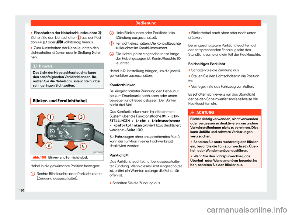 Seat Ateca 2020  Betriebsanleitung (in German) Bedienung
