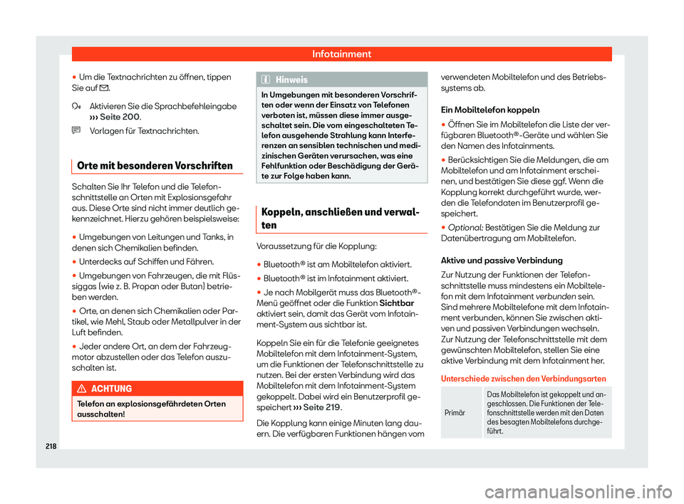 Seat Ateca 2020  Betriebsanleitung (in German) Infotainment
