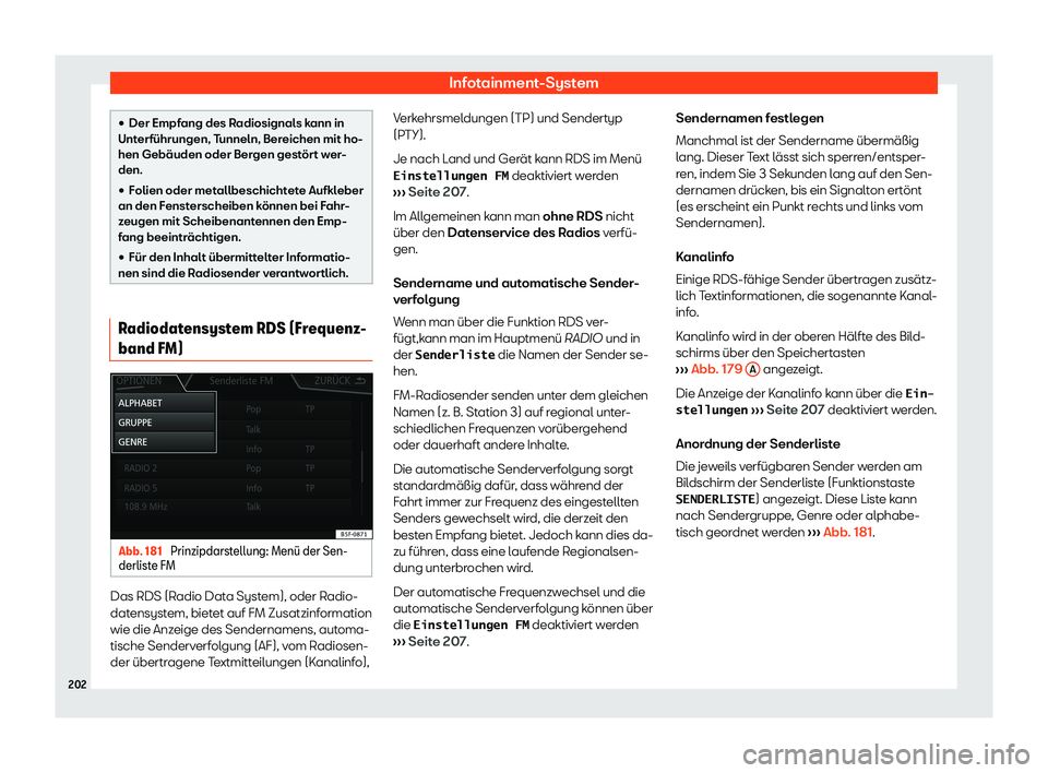 Seat Ateca 2019  Betriebsanleitung (in German) Infotainment-System
