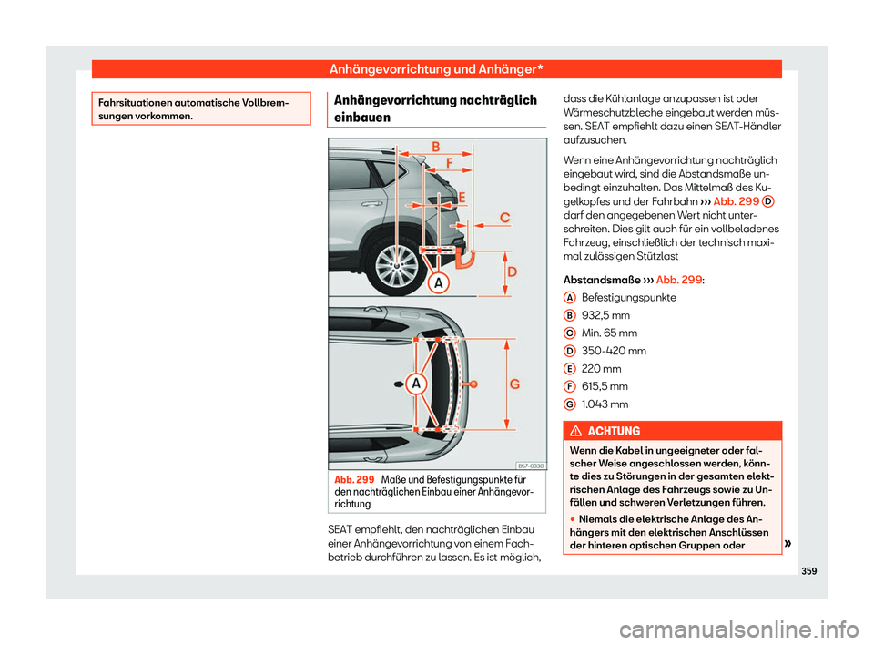 Seat Ateca 2018  Betriebsanleitung (in German) Anh