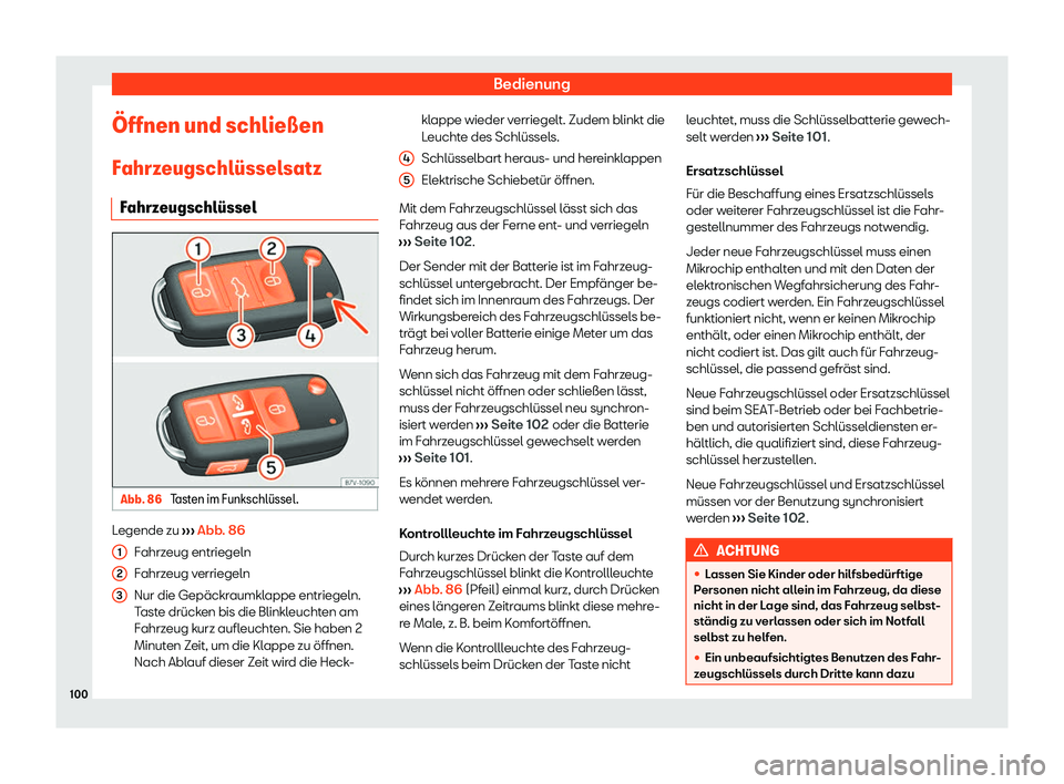 Seat Alhambra 2020  Betriebsanleitung (in German) Bedienung

