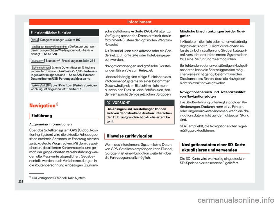 Seat Alhambra 2020  Betriebsanleitung (in German) Infotainment
Funktionsfl