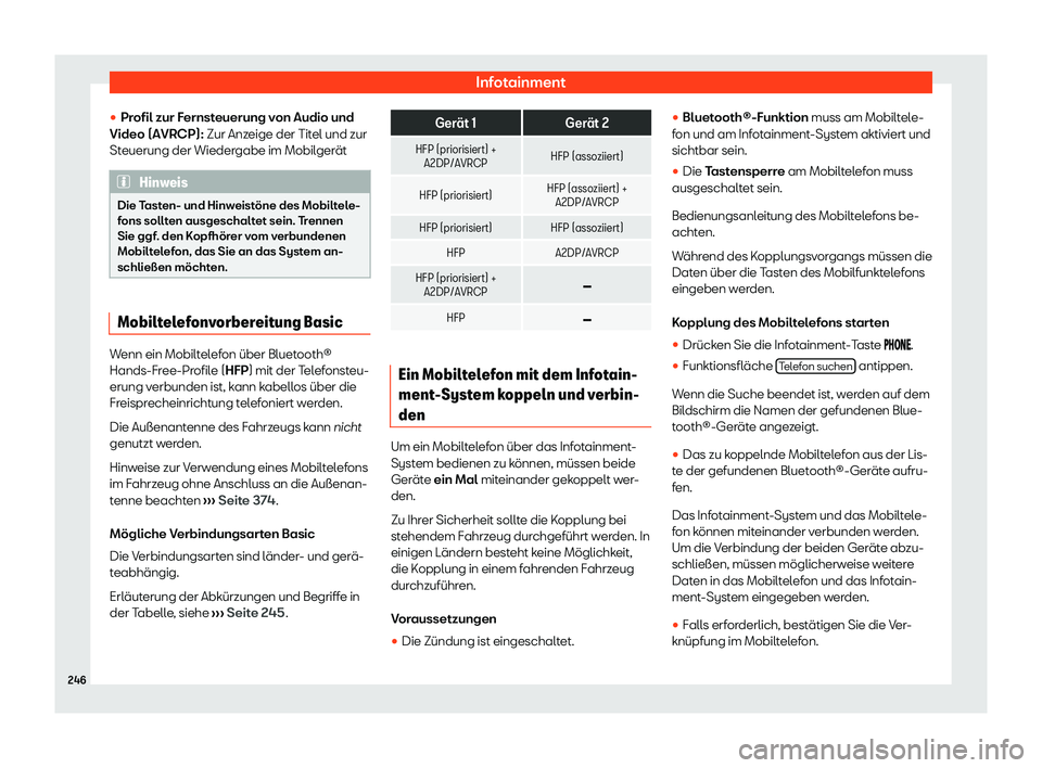 Seat Alhambra 2020  Betriebsanleitung (in German) Infotainment
