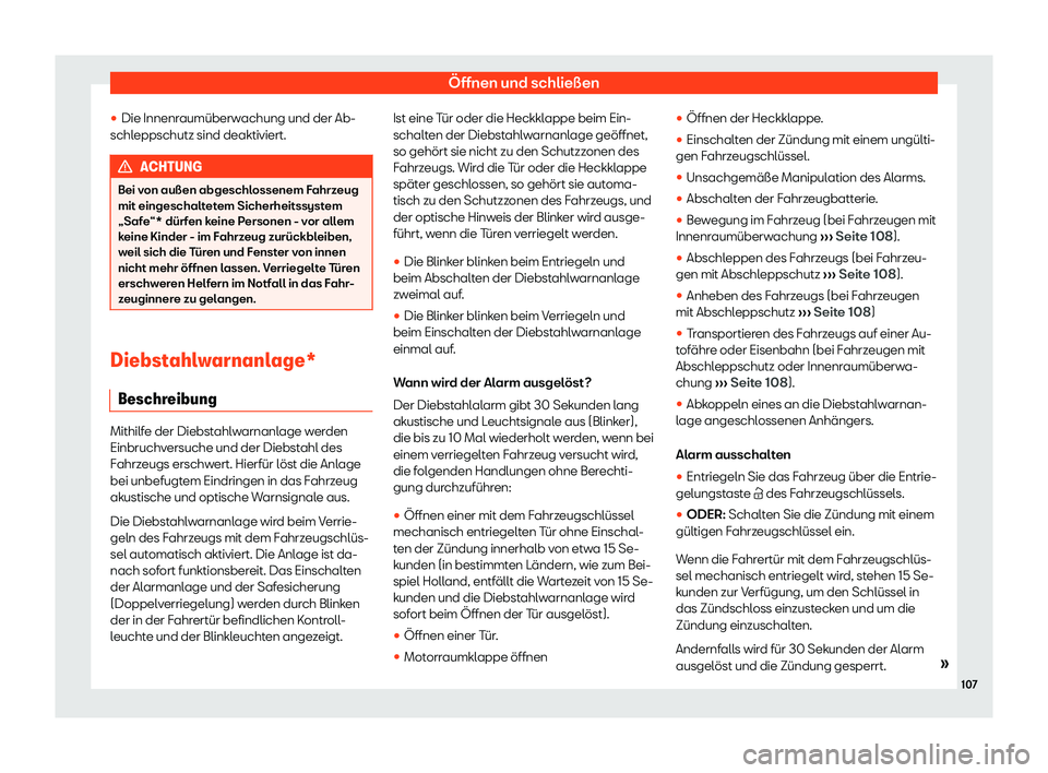 Seat Alhambra 2019  Betriebsanleitung (in German) Öffnen und schließen

