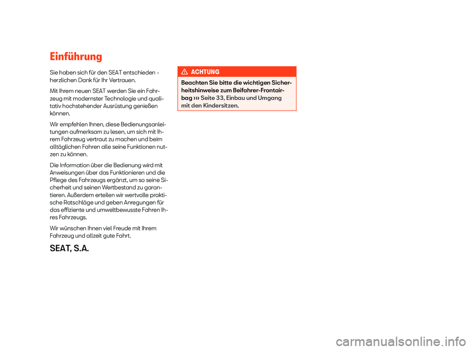 Seat Alhambra 2019 Betriebsanleitung (in German) Einf Seat Alhambra 2019 Betriebsanleitung (in German) Einf