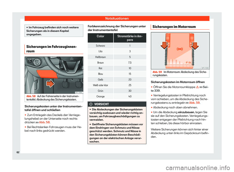 Seat Alhambra 2019  Betriebsanleitung (in German) Notsituationen
