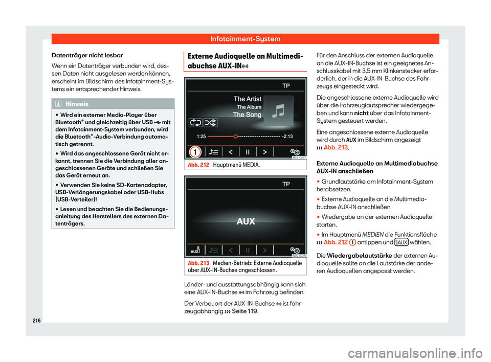 Seat Alhambra 2018  Betriebsanleitung (in German) Infotainment-System
Datentr