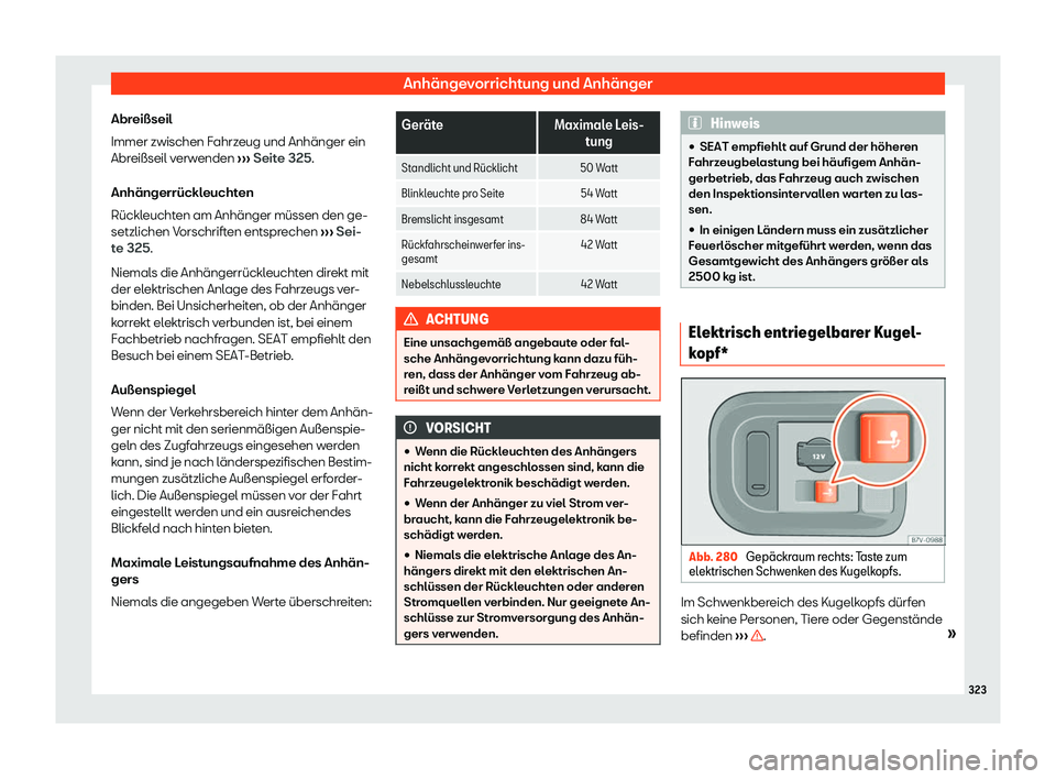 Seat Alhambra 2018  Betriebsanleitung (in German) Anh