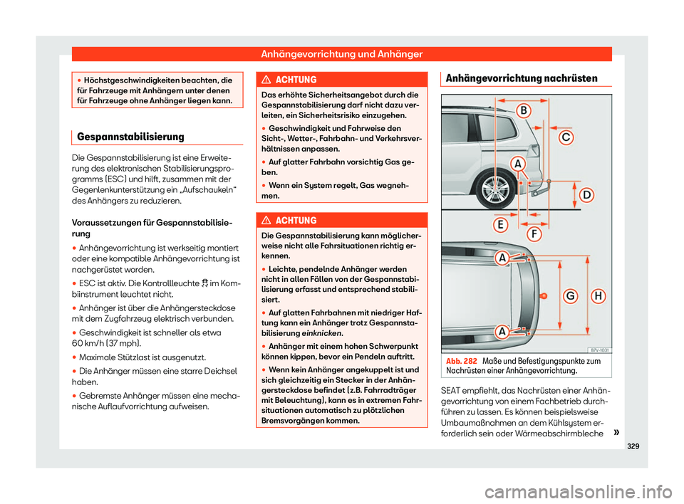 Seat Alhambra 2018  Betriebsanleitung (in German) Anh