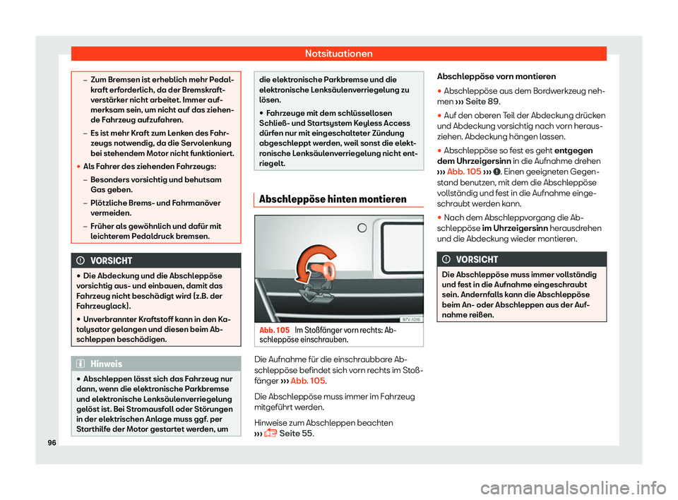 Seat Alhambra 2018  Betriebsanleitung (in German) Notsituationen
�