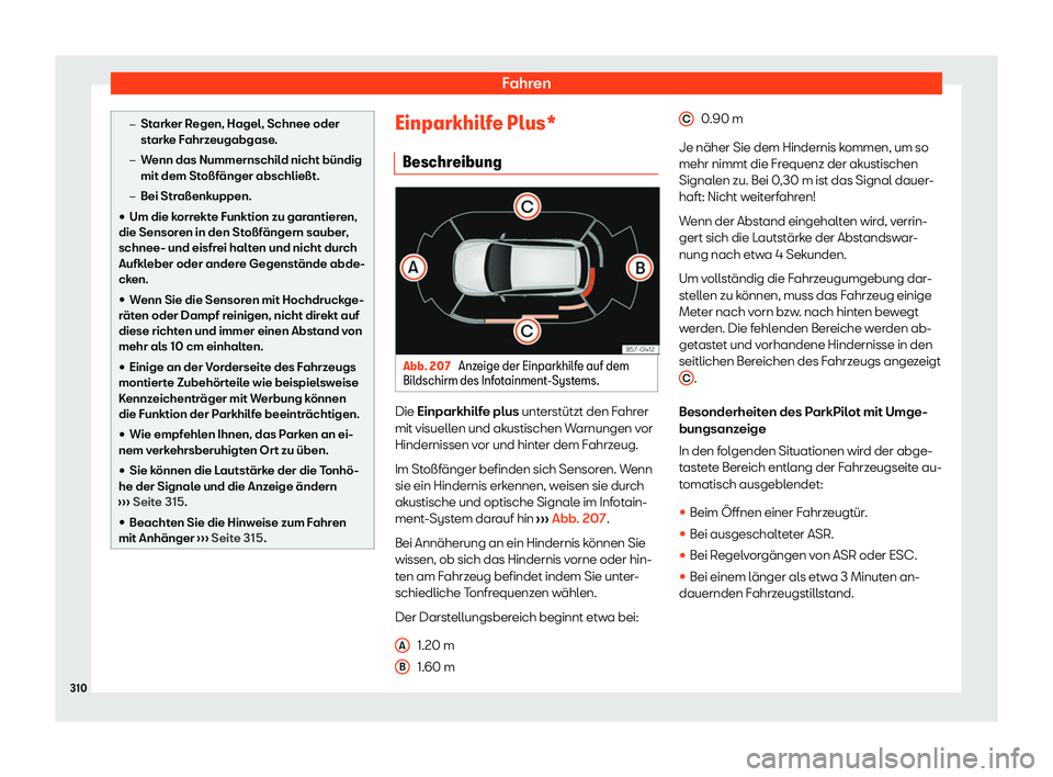 Seat Tarraco 2020  Betriebsanleitung (in German) Fahren
�