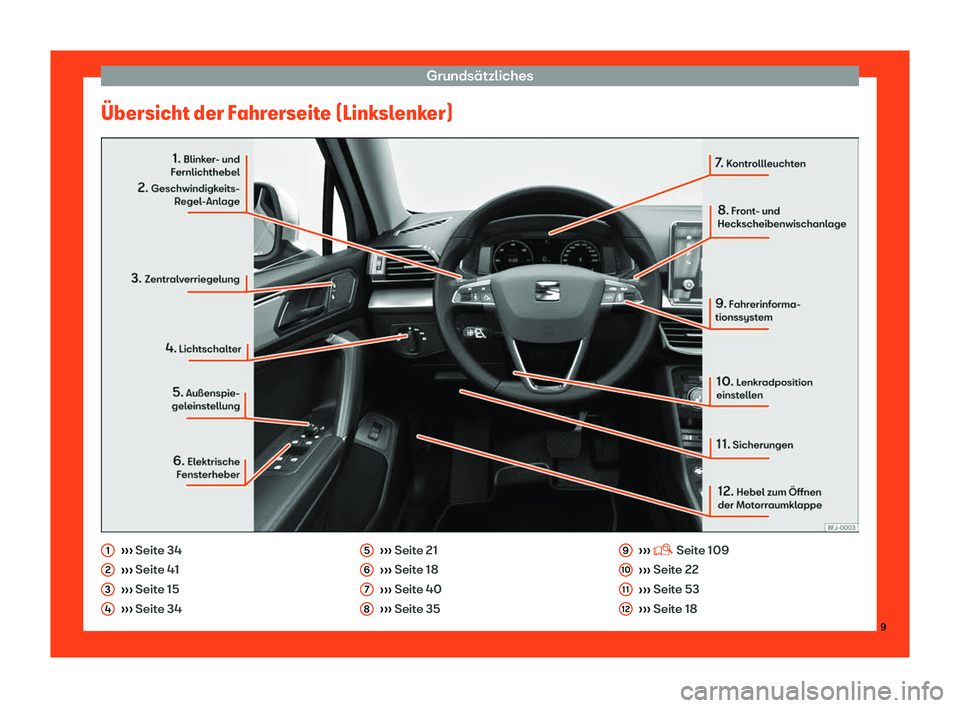 Seat Tarraco 2018  Betriebsanleitung (in German) Grunds