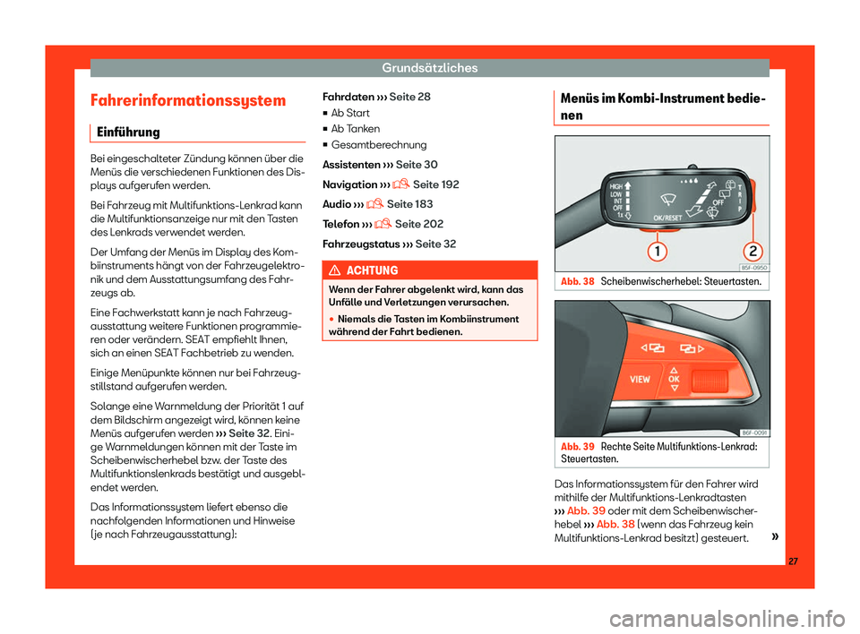 Seat Toledo 2018  Betriebsanleitung (in German) Grunds