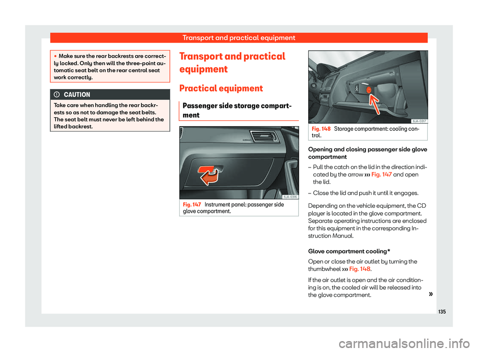 SEAT TOLEDO 2019  Owners Manual Transport and practical equipment
