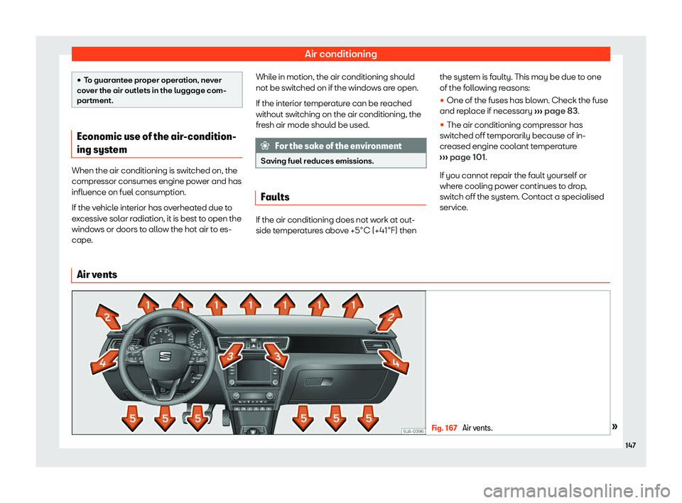SEAT TOLEDO 2019  Owners Manual Air conditioning
