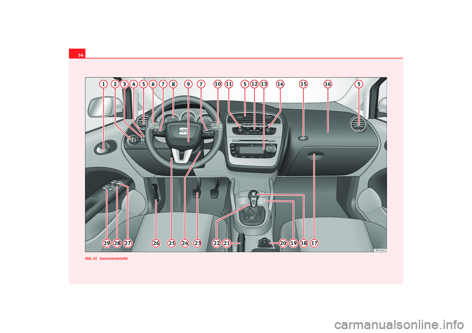 SEAT TOLEDO 2009 Workshop Manual 54
Abb. 32 InstrumententafelToledo_DE.book Seite 54 Dienstag, 20. Januar 2009 11:27 11 SEAT TOLEDO 2009 Workshop Manual 54
Abb. 32 InstrumententafelToledo_DE.book Seite 54 Dienstag, 20. Januar 2009 11:27 11