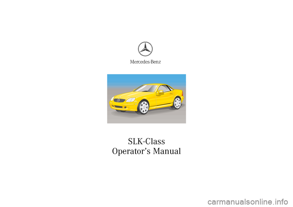 MERCEDES-BENZ SLK320 2002 R170 Owners Manual 