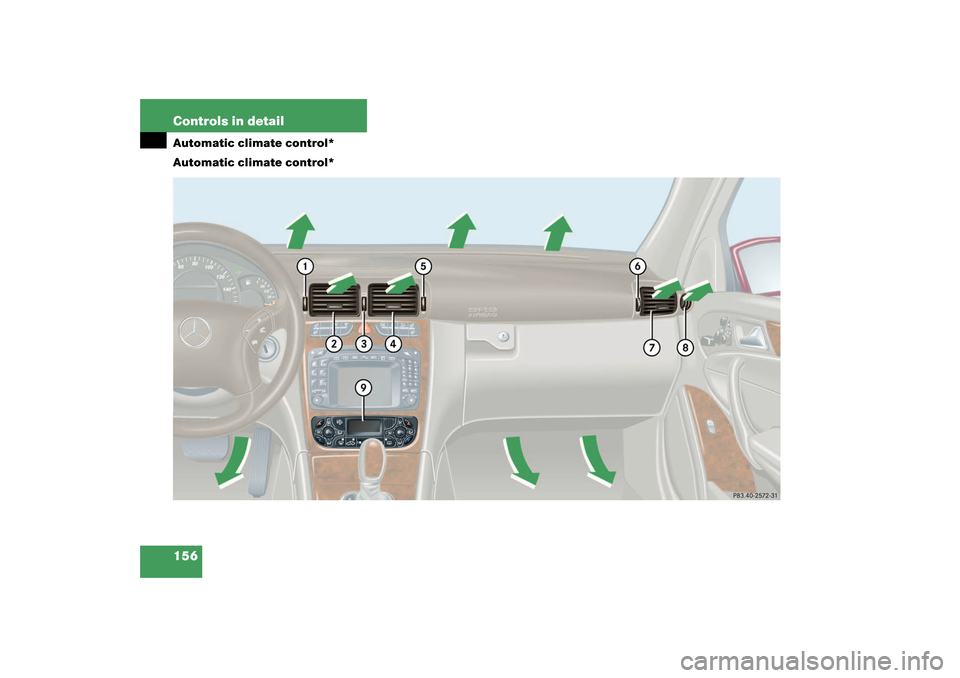 MERCEDES-BENZ C32AMG 2003 W203 Owners Manual 156 Controls in detailAutomatic climate control*
Automatic climate control* 