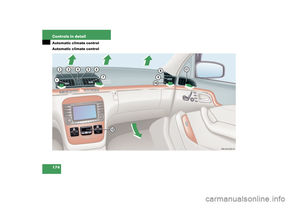 MERCEDES-BENZ S500 4MATIC 2003 W220 Owners Manual 174 Controls in detailAutomatic climate control
Automatic climate control 