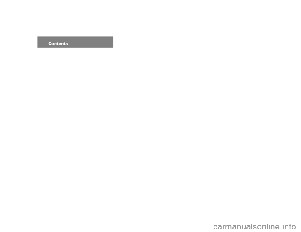 MERCEDES-BENZ E320 2003 W211 Owners Manual Contents MERCEDES-BENZ E320 2003 W211 Owners Manual Contents