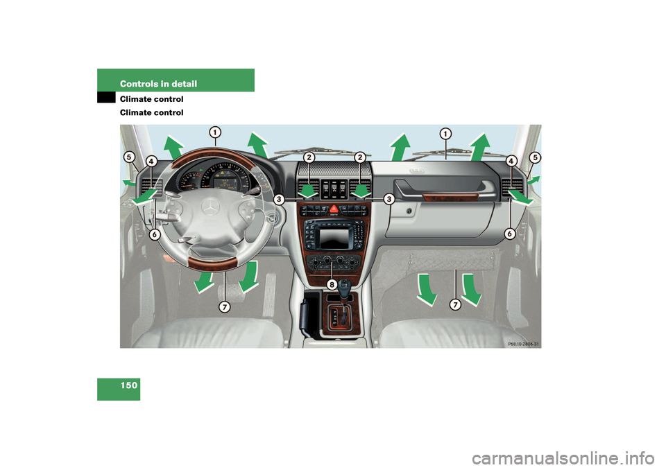 MERCEDES-BENZ G55AMG 2003 W463 Owners Manual 150 Controls in detailClimate control
Climate control 