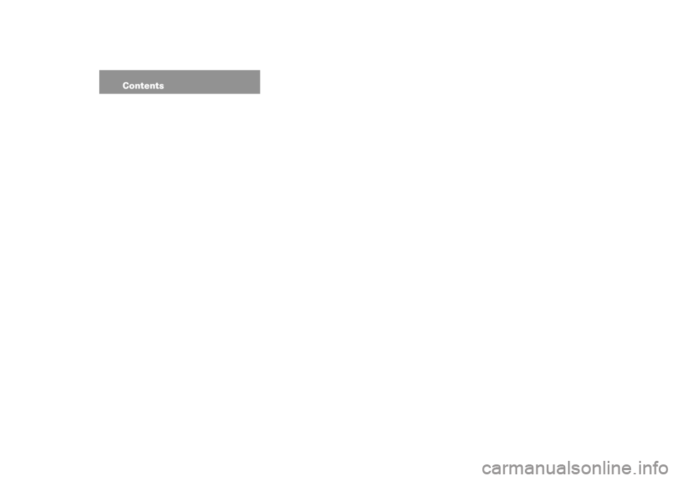 MERCEDES-BENZ G500 2003 W463 Owners Manual Contents MERCEDES-BENZ G500 2003 W463 Owners Manual Contents