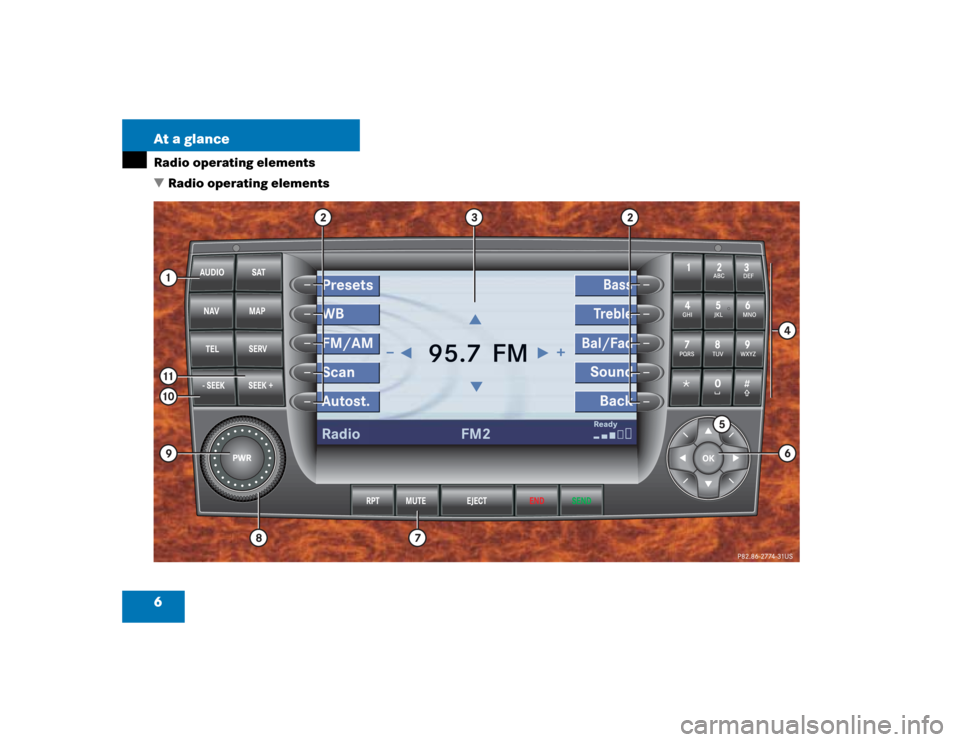 MERCEDES-BENZ CL-Class 2004 C215 Comand Manual 6 At a glanceRadio operating elements Radio operating elements 