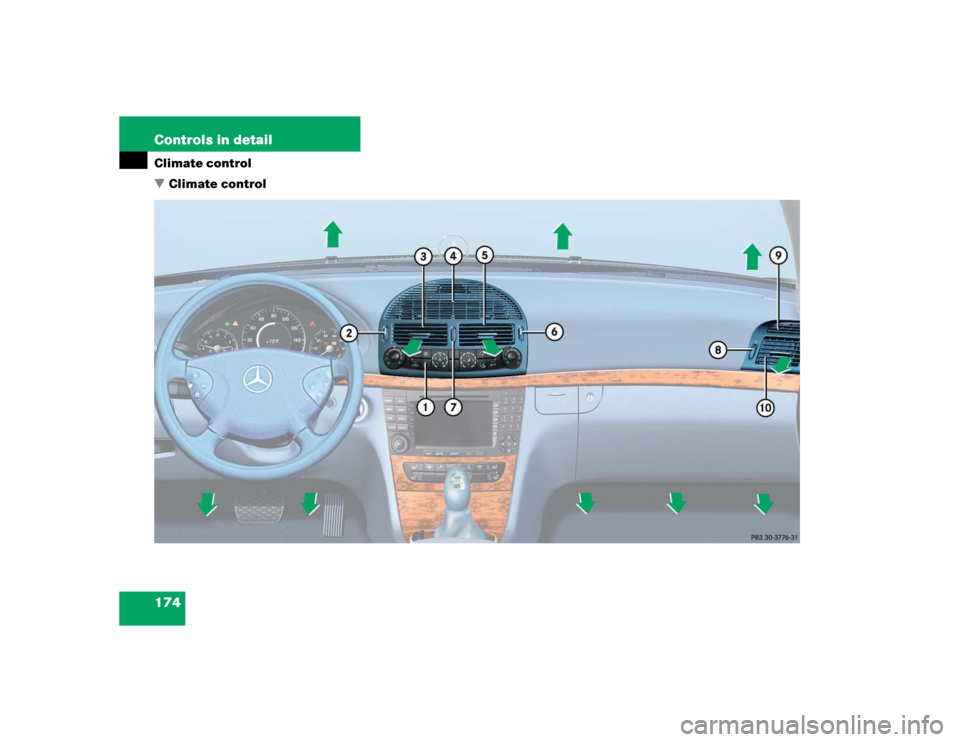 MERCEDES-BENZ E500 2004 W211 Owners Manual 174 Controls in detailClimate control
Climate control 