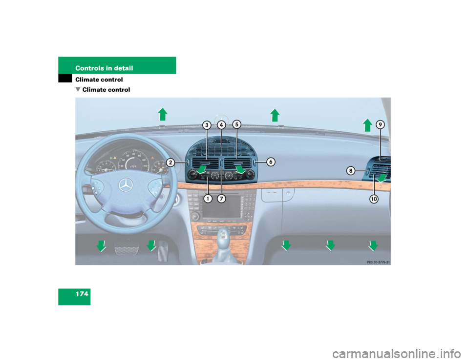 MERCEDES-BENZ E55AMG 2004 W211 Owners Manual 174 Controls in detailClimate control
Climate control 