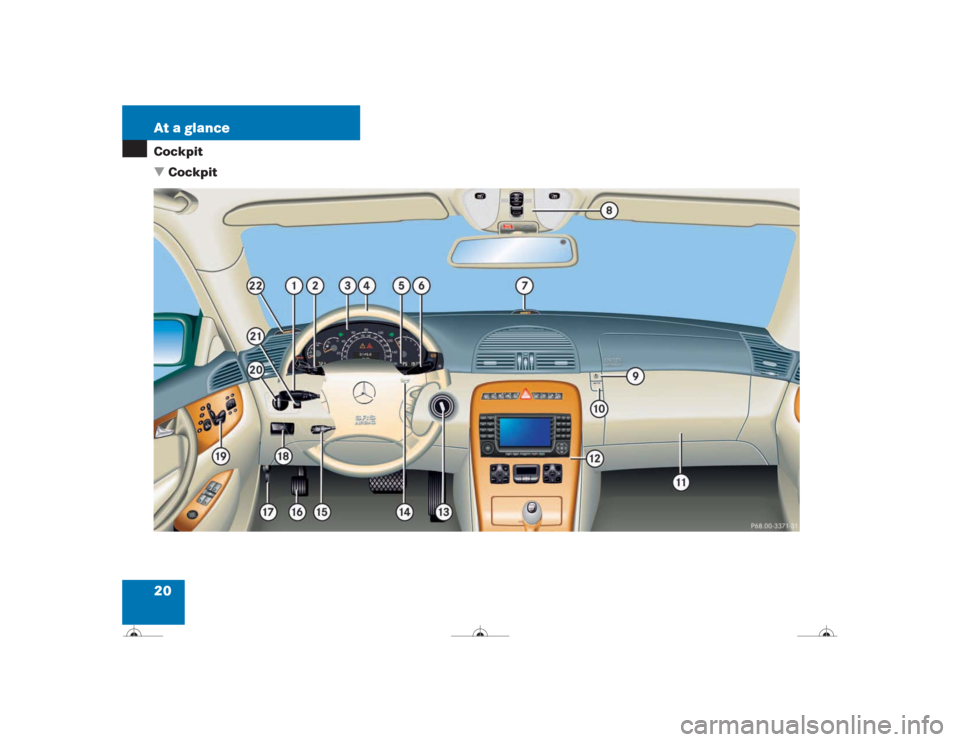 MERCEDES-BENZ CL500 2004 C215 Owners Guide 20 At a glanceCockpit
Cockpit 