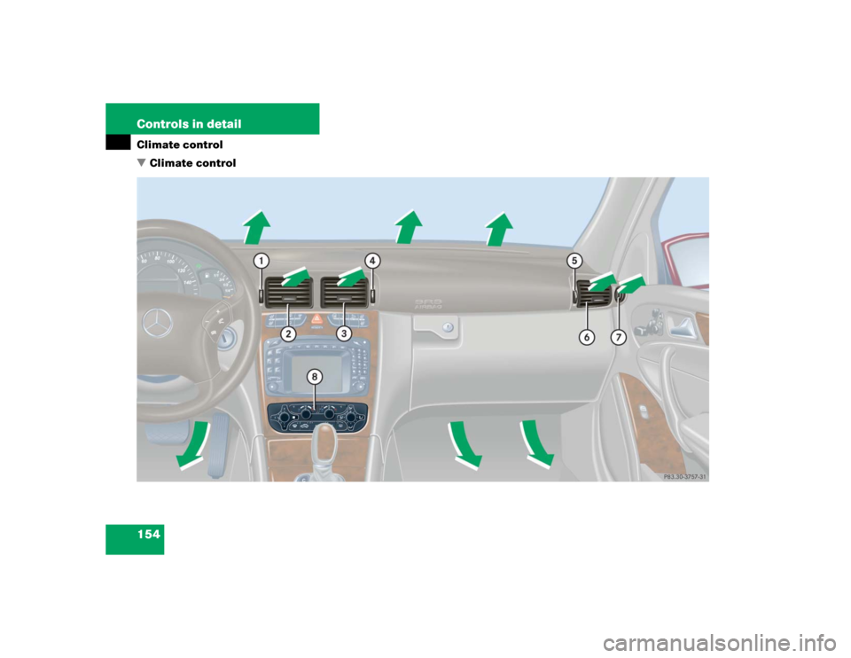 MERCEDES-BENZ C32AMG 2004 W203 Owners Manual 154 Controls in detailClimate control
Climate control 