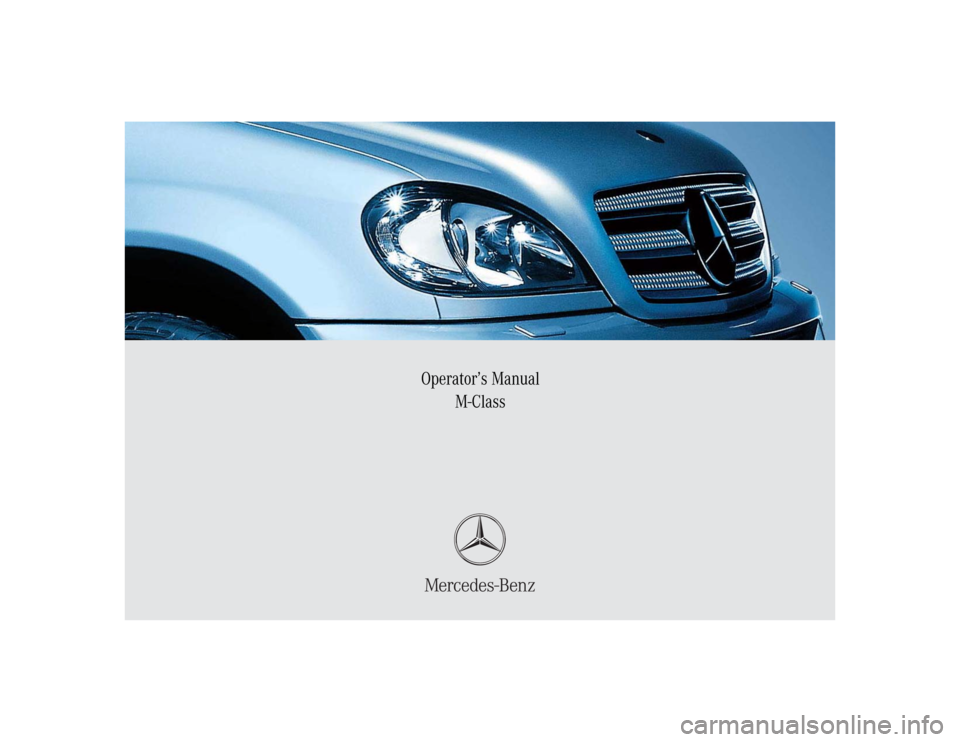MERCEDES-BENZ ML350 2005 W163 Owners Manual 