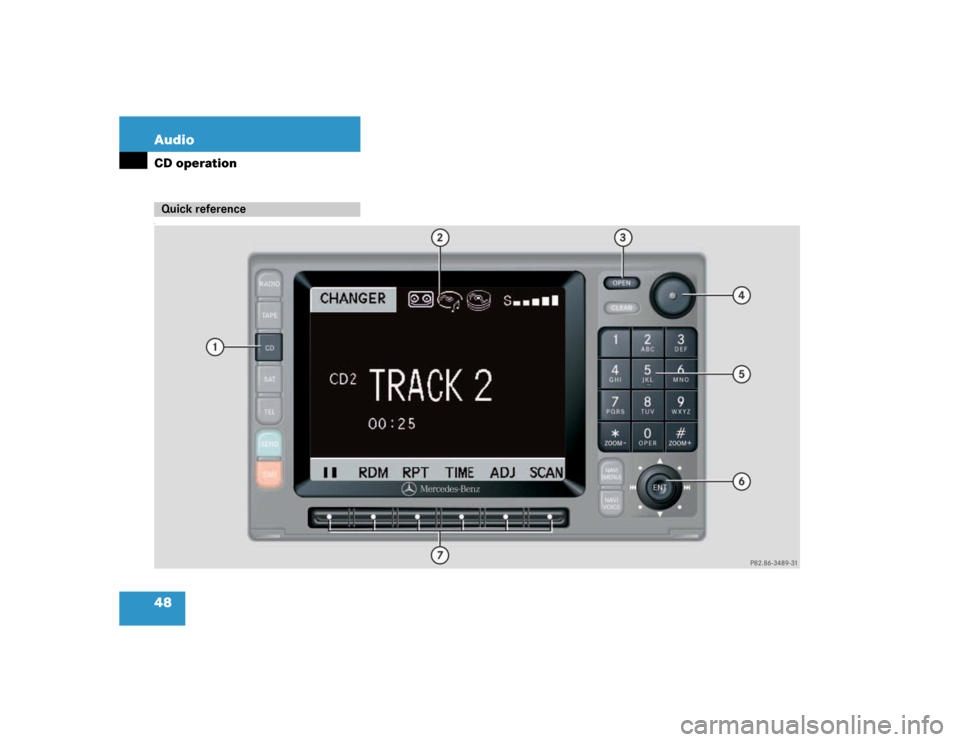 MERCEDES-BENZ M-Class 2005 W163 Comand Manual 48 AudioCD operationrQuick reference 