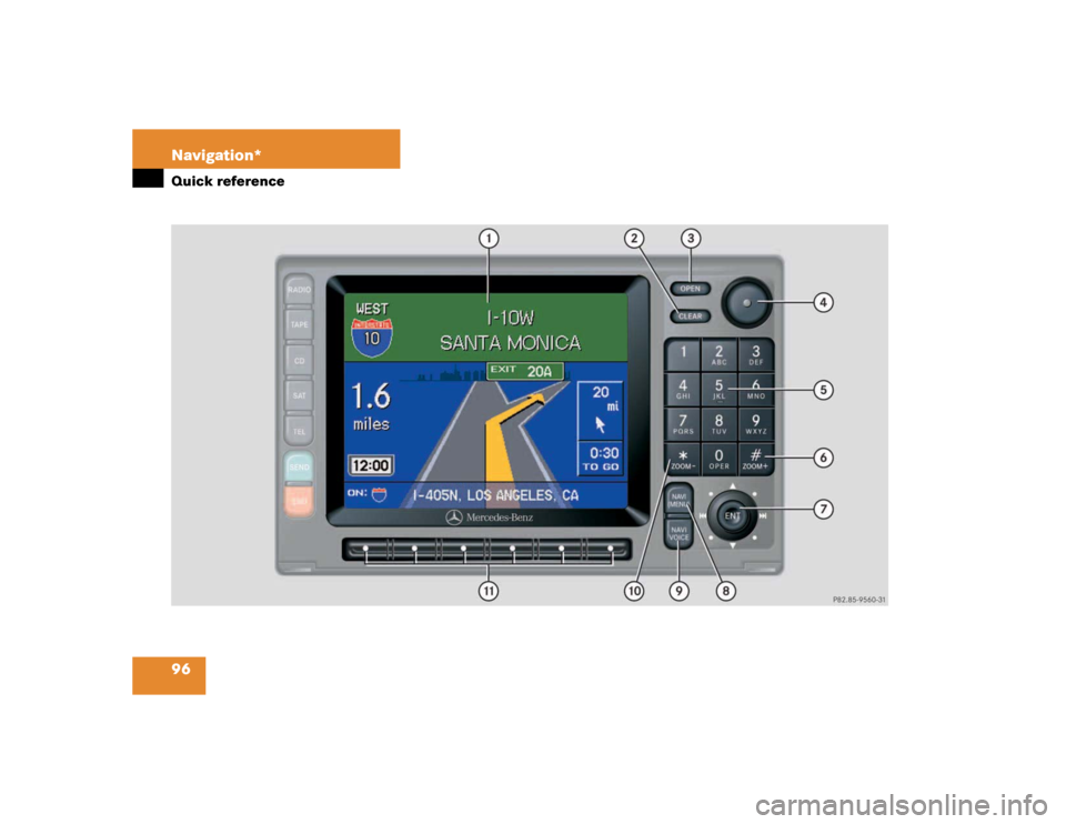 MERCEDES-BENZ M-Class 2005 W163 Comand Manual 96 Navigation*Quick reference 