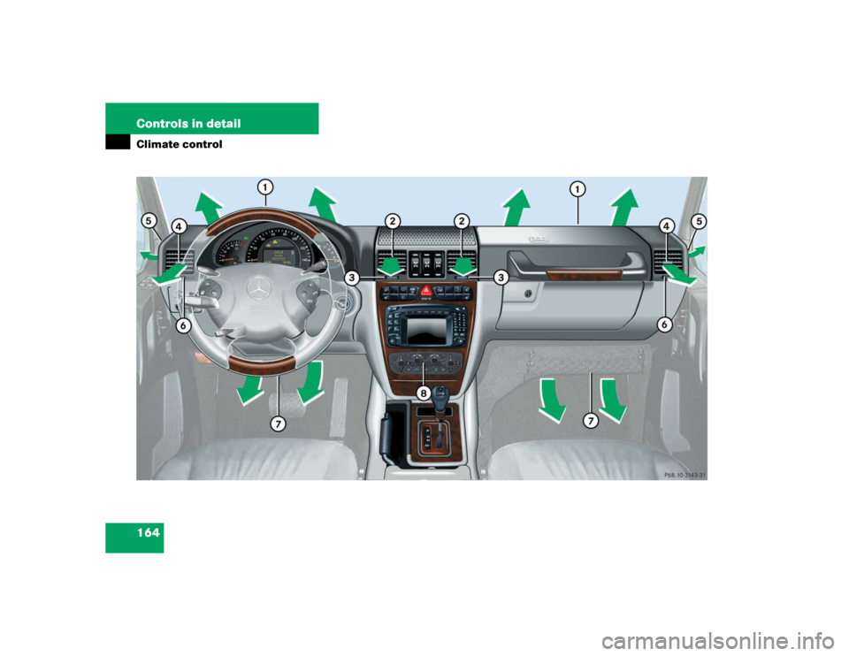 MERCEDES-BENZ G55AMG 2005 W463 Owners Manual 164 Controls in detailClimate control 