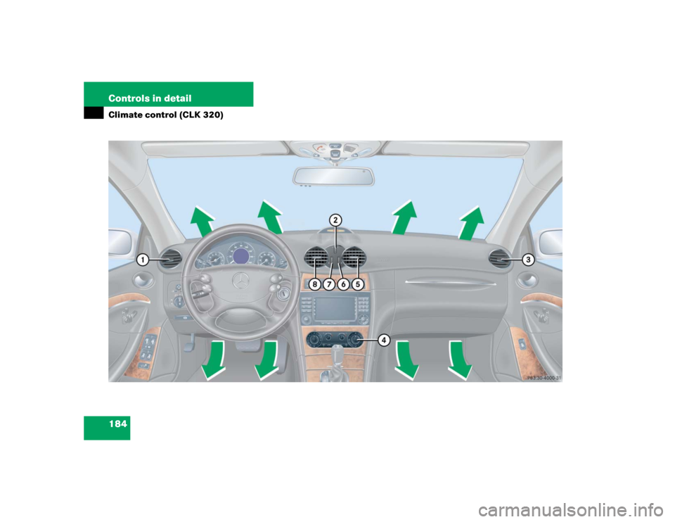 MERCEDES-BENZ CLK320 COUPE 2005 C209 Owners Manual 184 Controls in detailClimate control (CLK 320) 