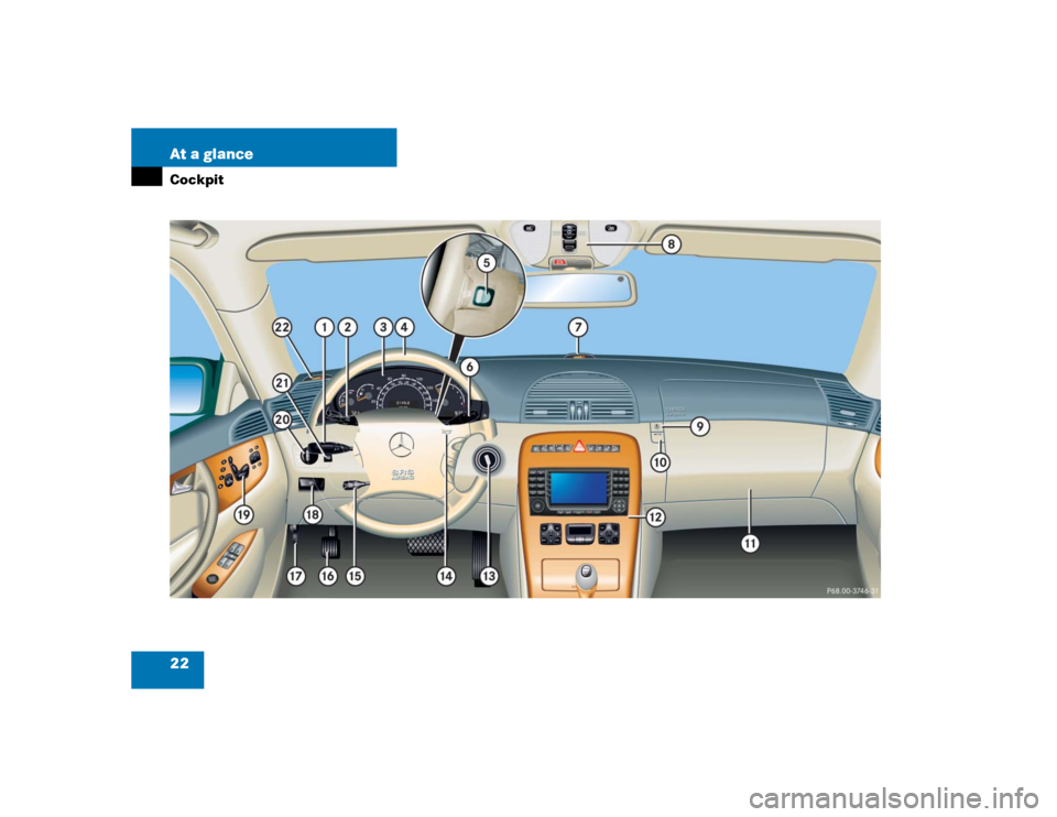 MERCEDES-BENZ CL600 2005 C215 Owners Guide 22 At a glanceCockpit 