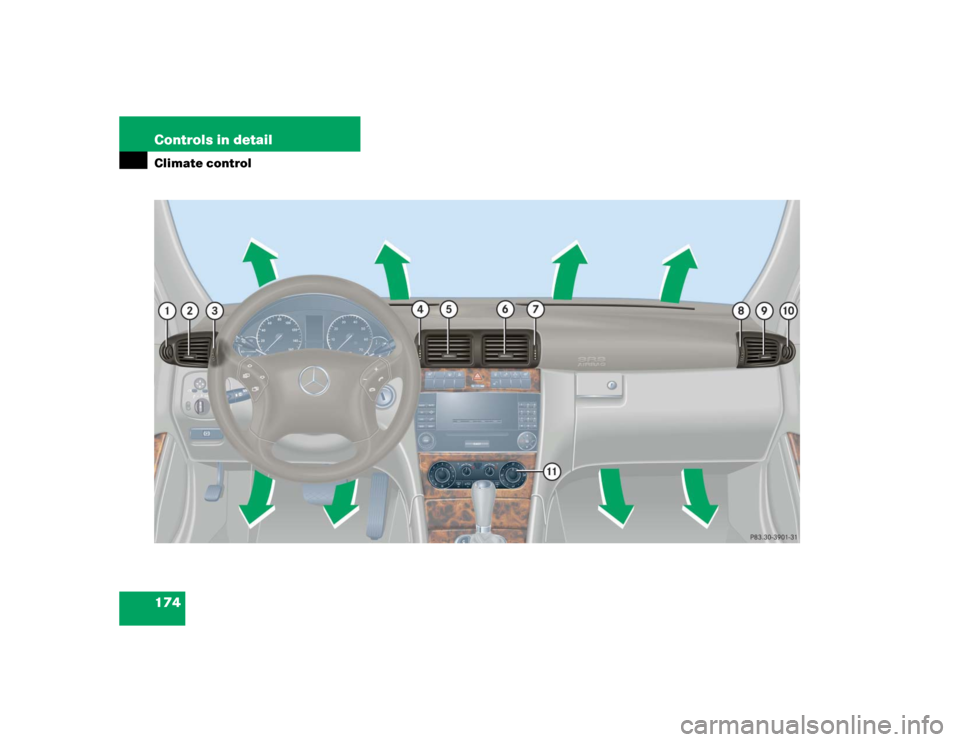 MERCEDES-BENZ C240 2005 W203 Owners Manual 174 Controls in detailClimate control 