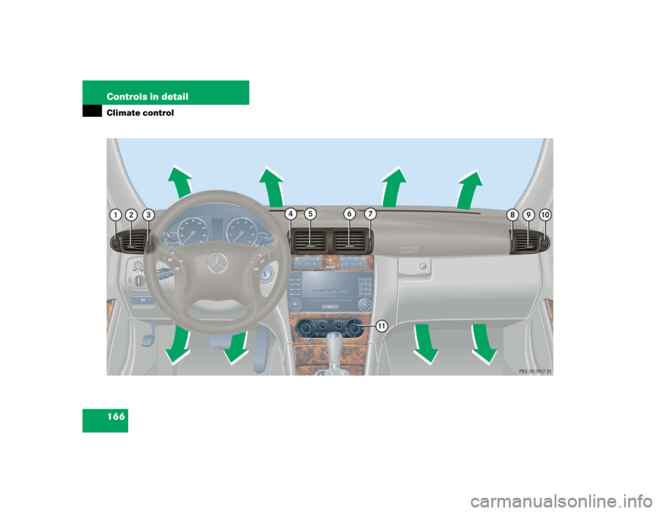 MERCEDES-BENZ C WAGON 2005 S203 Owners Manual 166 Controls in detailClimate control 