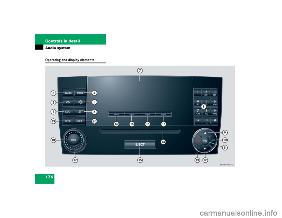 MERCEDES-BENZ C WAGON 2005 S203 Owners Manual 176 Controls in detailAudio systemOperating and display elements 