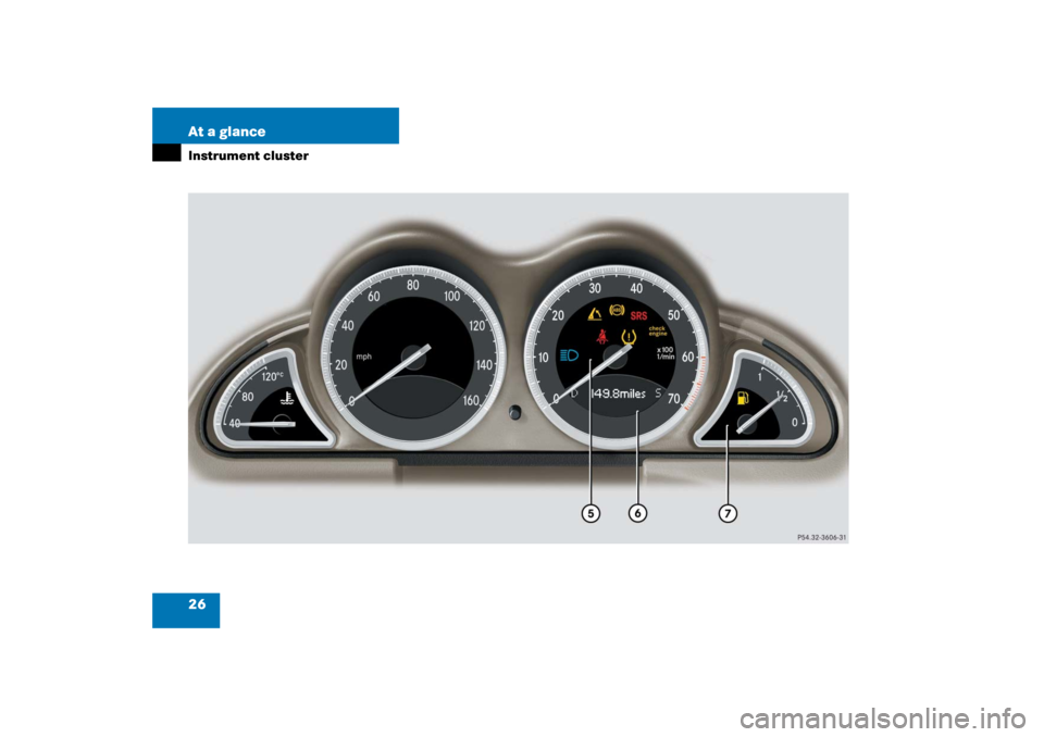 MERCEDES-BENZ SL500 2006 R230 Owners Guide 26 At a glanceInstrument cluster 