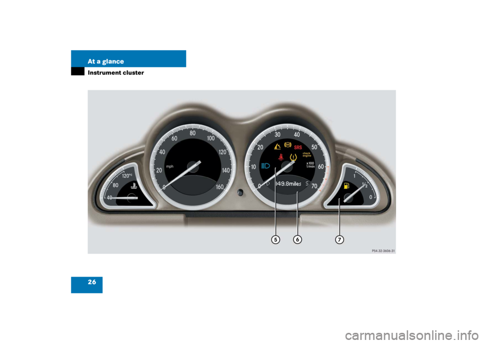 MERCEDES-BENZ SL65AMG 2006 R230 Owners Guide 26 At a glanceInstrument cluster 