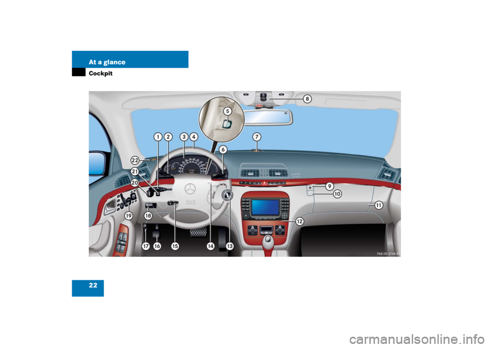 MERCEDES-BENZ S500 2006 W221 Owners Guide 22 At a glanceCockpit 