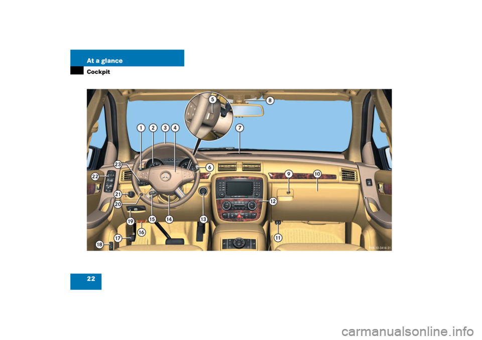 MERCEDES-BENZ R500 2006 W251 Owners Guide 22 At a glanceCockpit 