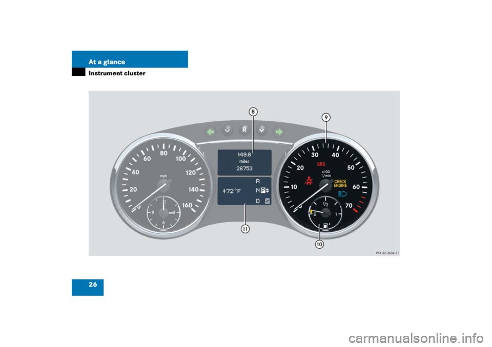 MERCEDES-BENZ R350 2006 W251 Owners Guide 26 At a glanceInstrument cluster 