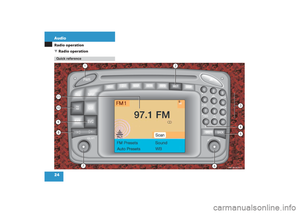 MERCEDES-BENZ G-Class 2006 W463 Comand Manual 24 AudioRadio operation
 Radio operationQuick reference 