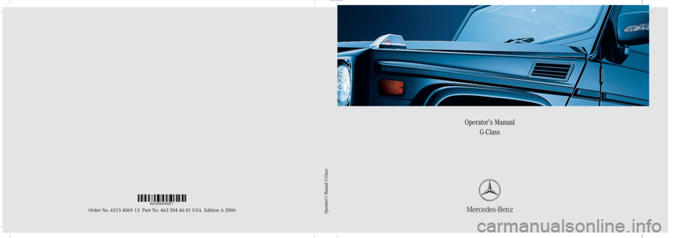 MERCEDES-BENZ G55AMG 2006 W463 Owners Manual 